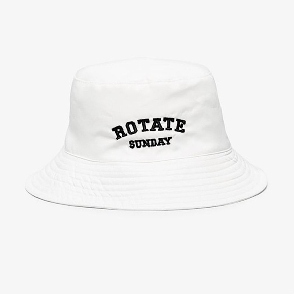 NWT ROTATE Birger Christensen White Sunday Bianca Bucket Hat womens size S - Picture 1 of 7